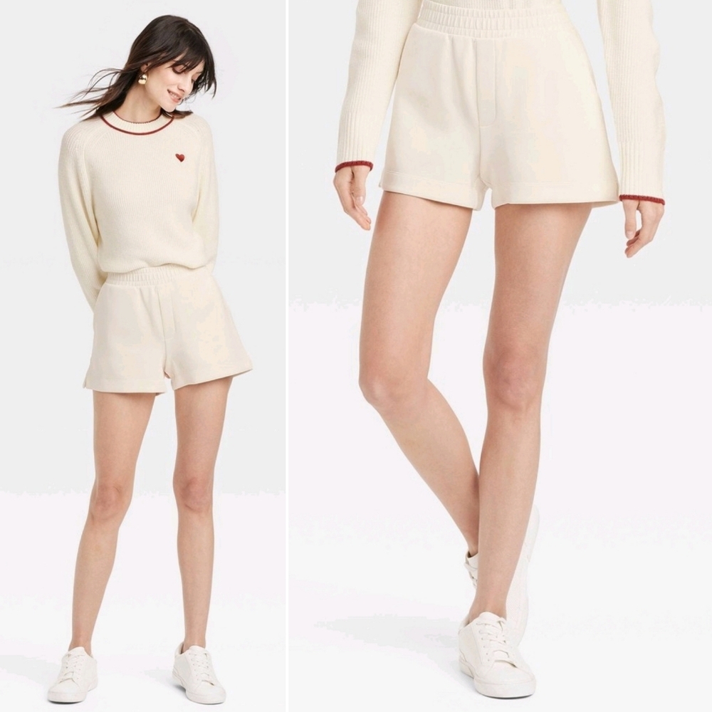 🆕️ A New Day Sandwash Heavyweight Doubleknit Pull On Elastic Waist Shorts - Picture 7 of 8